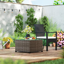 Outsunny Outdoor Coffee Table With Glass Top, Rattan Side Table