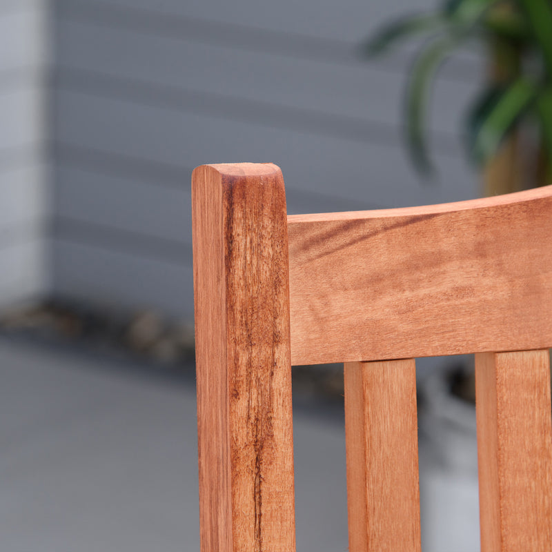 Outsunny  Wooden Garden Dining Chair- Red Brown