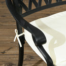Outsunny 4 Seater Outdoor Dining Set With Cushions Parasol Hole Cast Aluminium