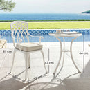 Outsunny 3 PCs Aluminium Garden Coffee Table Set W/ Parasol Hole & Cushions