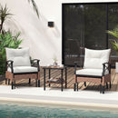 5 Piece Patio Furniture Set with Soft Seat and Back Cushions Included-Beige