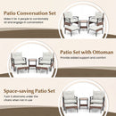 5 Piece Patio Furniture Set with Soft Seat and Back Cushions Included-Beige