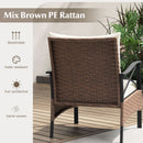 5 Piece Patio Furniture Set with Soft Seat and Back Cushions Included-Beige