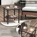 5 Piece Patio Furniture Set with Soft Seat and Back Cushions Included-Beige
