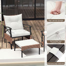 5 Piece Patio Furniture Set with Soft Seat and Back Cushions Included-Beige