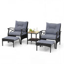 5 Piece Patio Furniture Set with Soft Seat and Back Cushions Included-Grey