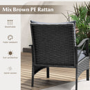 5 Piece Patio Furniture Set with Soft Seat and Back Cushions Included-Grey