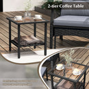 5 Piece Patio Furniture Set with Soft Seat and Back Cushions Included-Grey