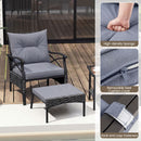 5 Piece Patio Furniture Set with Soft Seat and Back Cushions Included-Grey