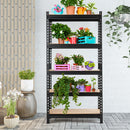 5-Tier Storage Rack with Adjustable Boards-Black