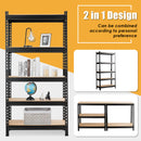 5-Tier Storage Rack with Adjustable Boards-Black