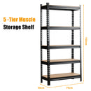 5-Tier Storage Rack with Adjustable Boards-Black