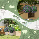 HOMCOM Set Of 2 Artificial Topiary Balls Indoor Outdoor Faux Boxwood Balls