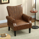 HOMCOM Upholstered Modern Accent Chair,  Armchair with Wood Legs, Brown