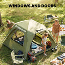 Outsunny Pop Up Tent Waterproof Camping Tents 3-4 People Green