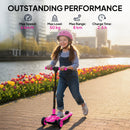 AIYAPLAY Electric Scooter For Kids, 3 Wheel Foldable Kids Scooter, Pink