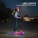 AIYAPLAY Electric Scooter For Kids, 3 Wheel Foldable Kids Scooter, Pink