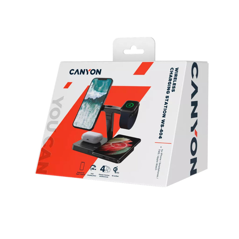 Canyon Wireless Charging Station 4-in-1 WS-404 - Black