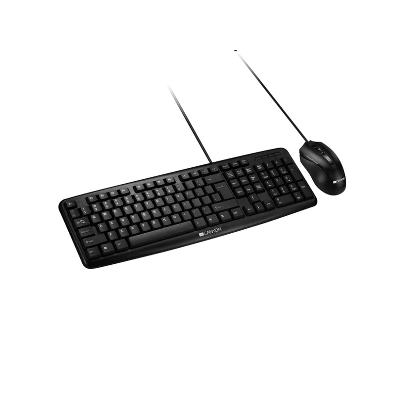 Canyon Classic Wired Keyboard and Mouse Set - Black