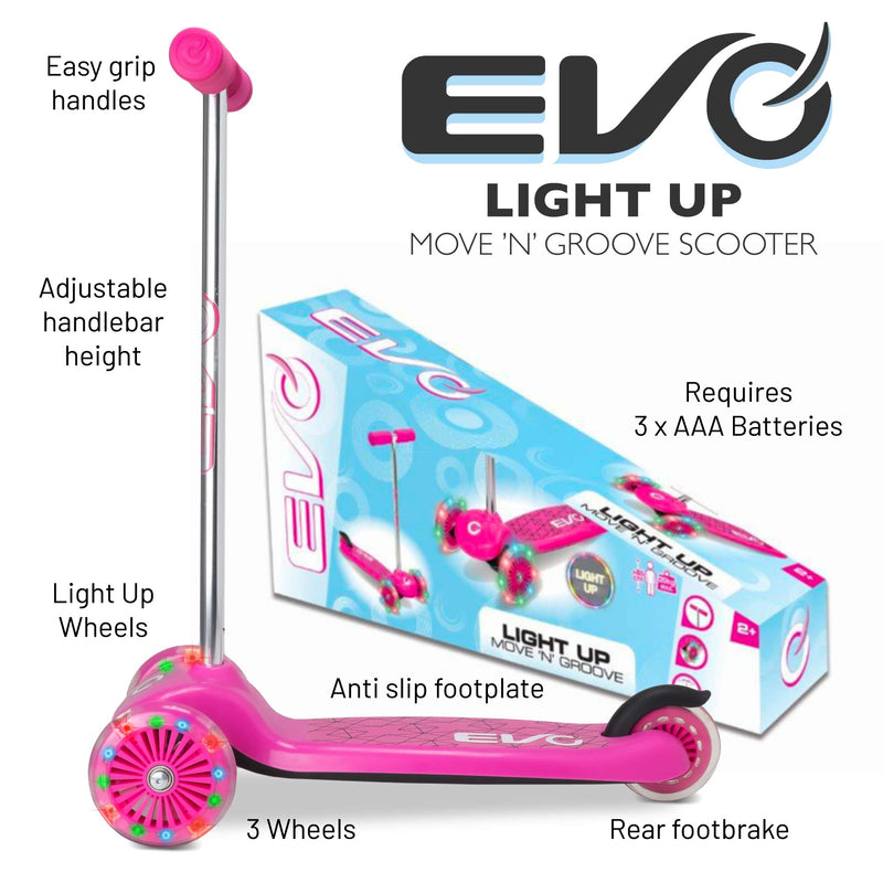 Evo Lightup Move & Groove Scooter - Pink