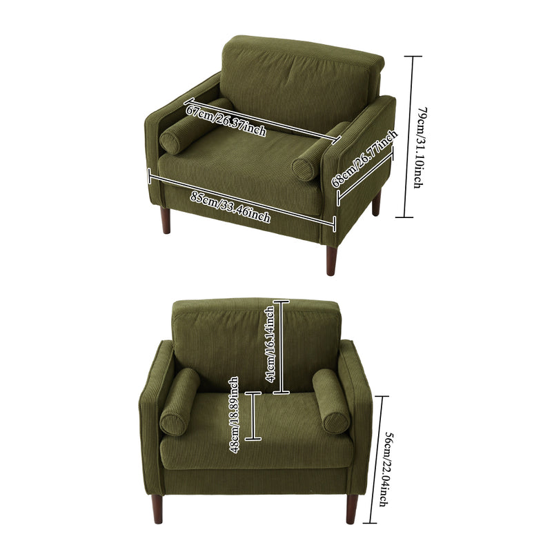 Livingandhome Upholstered Single Sofa Armchair