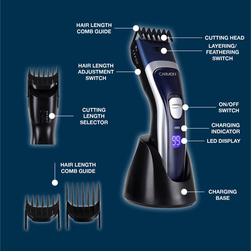 Carmen Men's Signature Hair Trimmers  - Midnight Blue