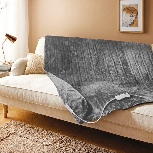 Bauer Luxury Soft Touch Heated Throw - Grey