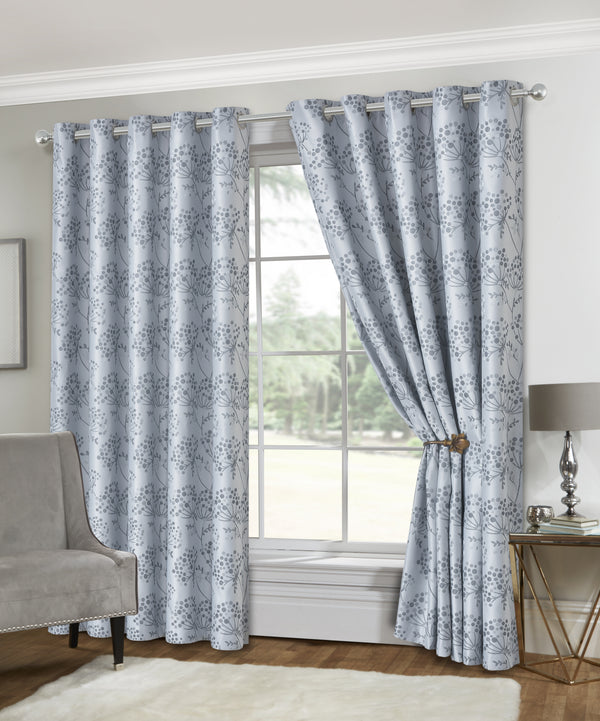 Lewis's Iris Eyelet Curtains - Silver