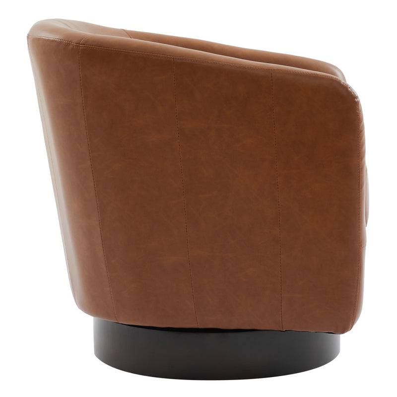 Livingandhome Brown Modern Swivel Single Armchair