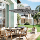 Garden Sanctuary 3M Large Banana Cantilever Patio Parasol for Outdoor Sunshade and Rain