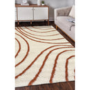 Lewis's Home Snug Swirl Rugs - Ivory & Terracotta Red