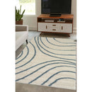 Lewis's Home Snug Swirl Rugs - Ivory & Blue