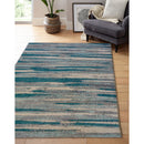 Lewis's Home Villa Water Colour Lines Rugs - Duck Egg Blue