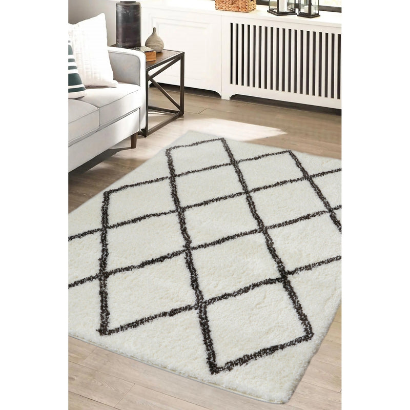 Lewis's Home Snug Diamond Rugs - Black & Cream