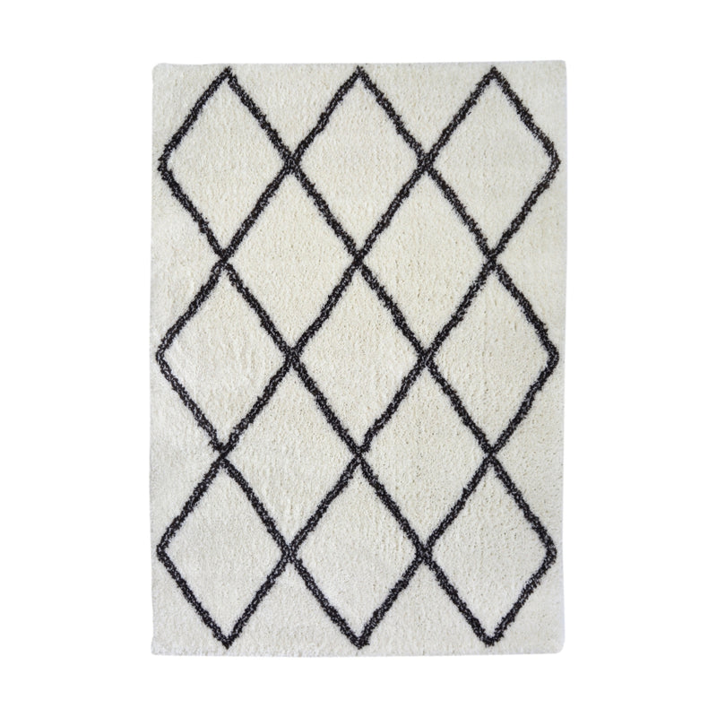 Lewis's Home Snug Diamond Rugs - Black & Cream