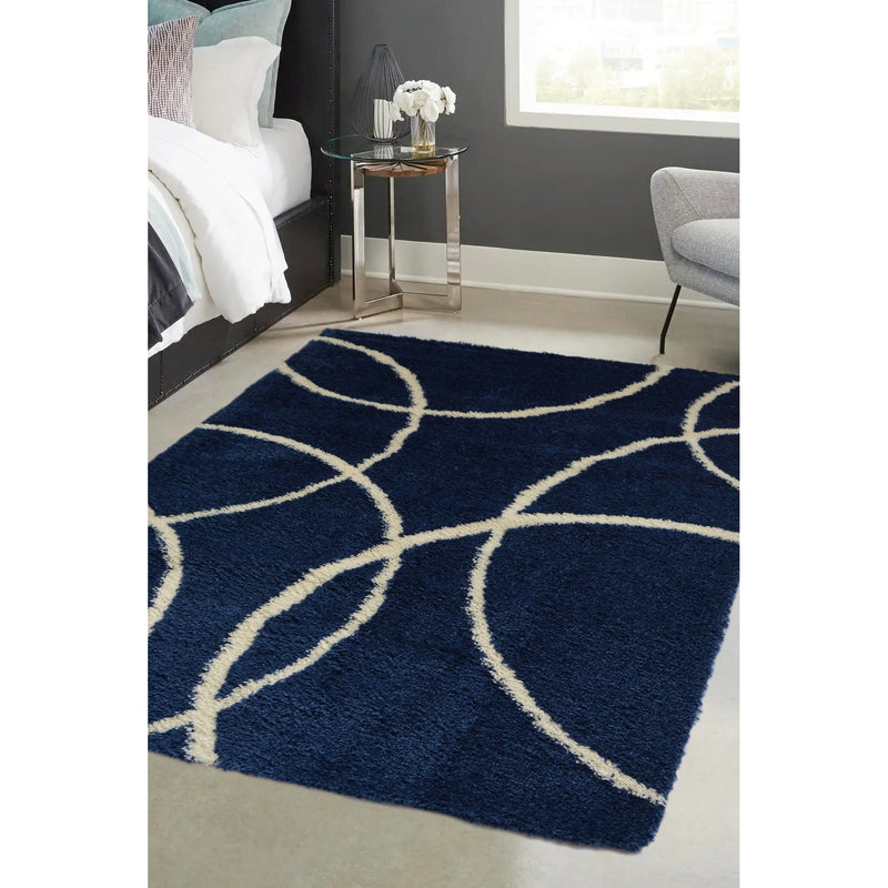 Lewis's Home Snug Circles Rugs - Navy Blue
