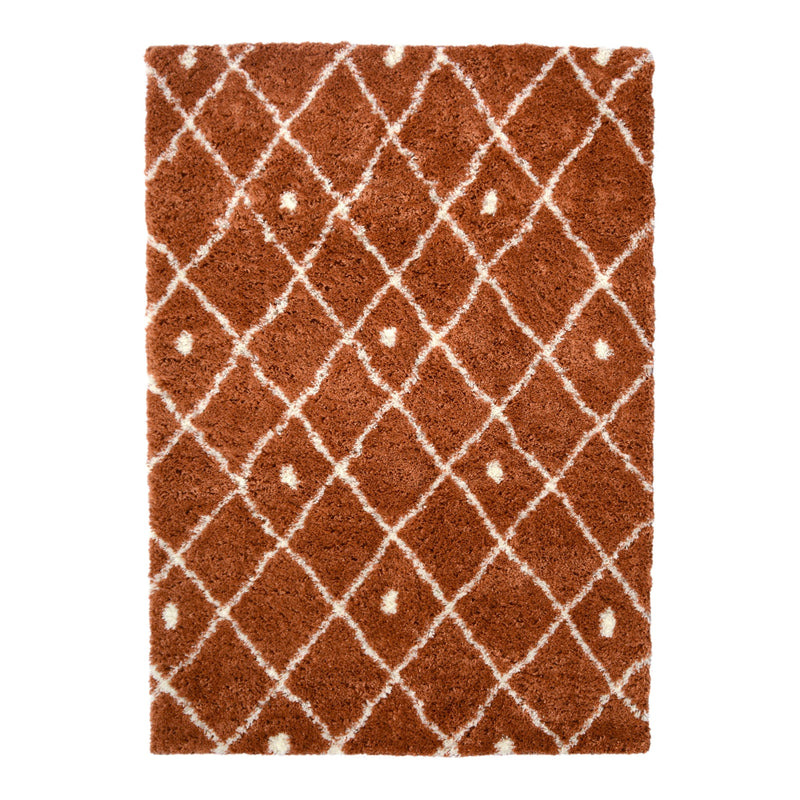 Lewis's Home Snug Diamonds Rugs - Terracotta Red