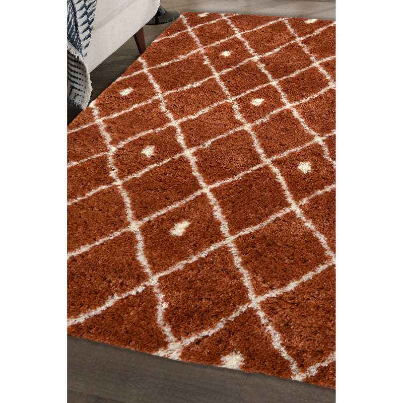 Lewis's Home Snug Diamonds Rugs - Terracotta Red