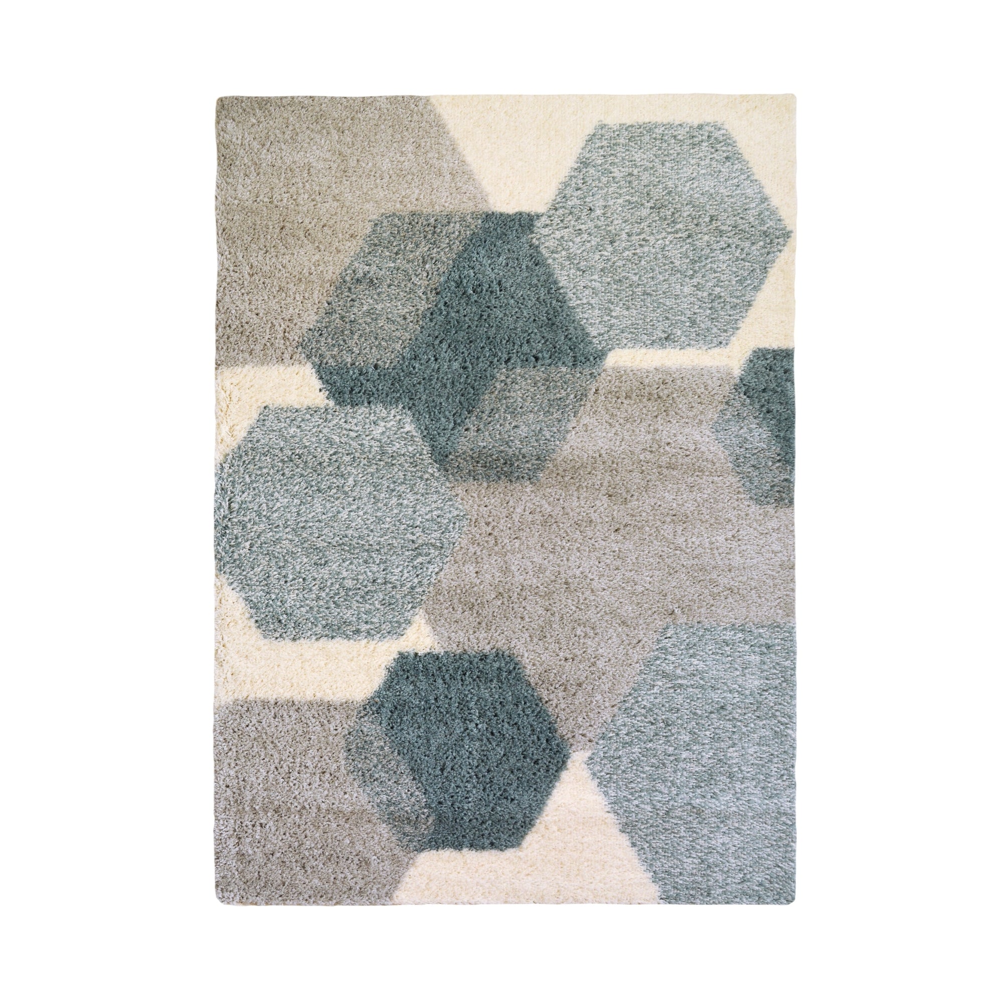 Lewis's Home Snug Hexagon Rugs - Blue & Grey