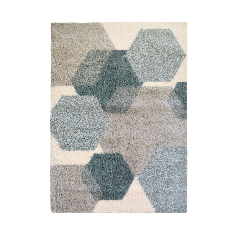Lewis's Home Snug Hexagon Rugs - Blue & Grey