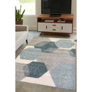 Lewis's Home Snug Hexagon Rugs - Blue & Grey