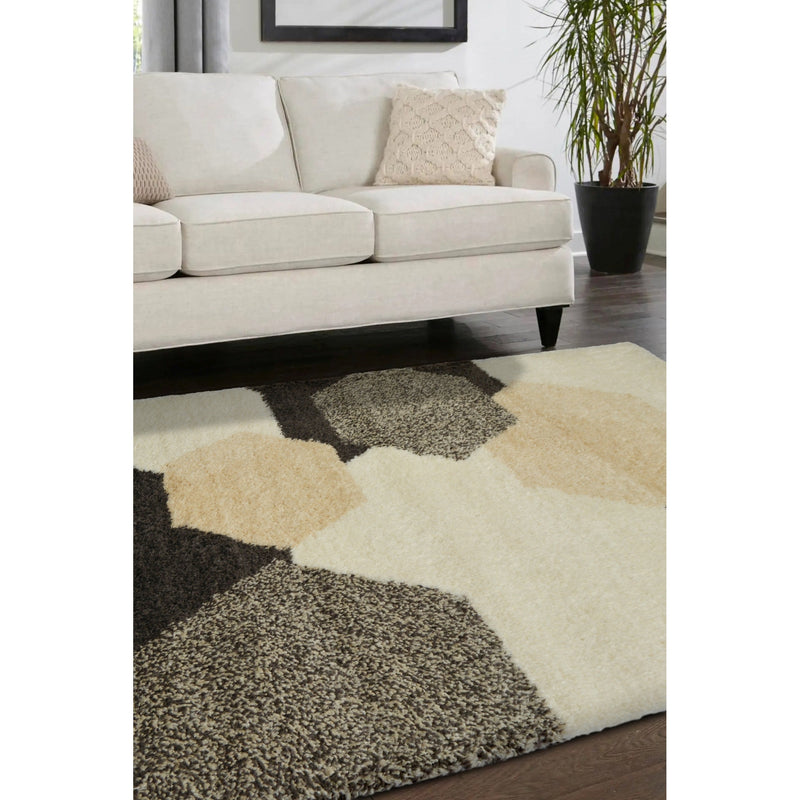 Lewis's Home Snug Hexagon Rugs - Grey & Ivory Cream