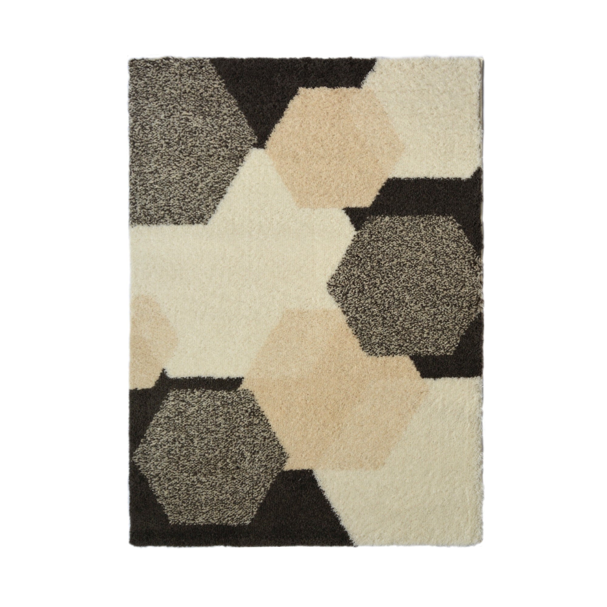 Lewis's Home Snug Hexagon Rugs - Grey & Ivory Cream