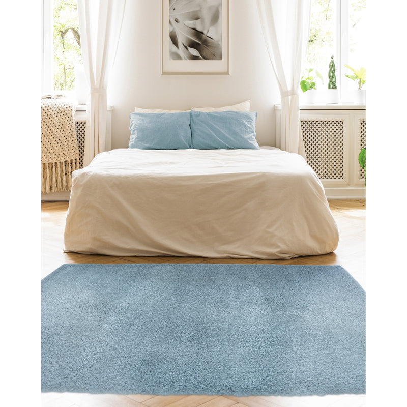 Lewis's Home Snug Plain Rugs - Duck Egg Blue