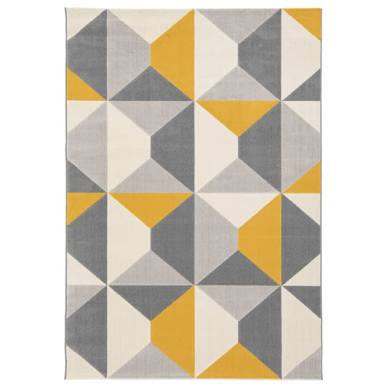 Lewis's Home Creation Geo Rugs - Ochre Yellow & Grey