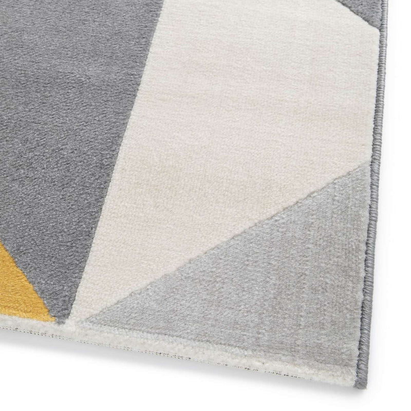 Lewis's Home Creation Geo Rugs - Ochre Yellow & Grey