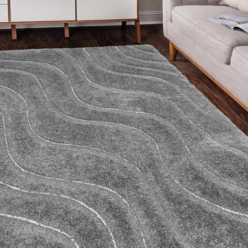 Lewis's Home Fresno Wave Rugs - Grey
