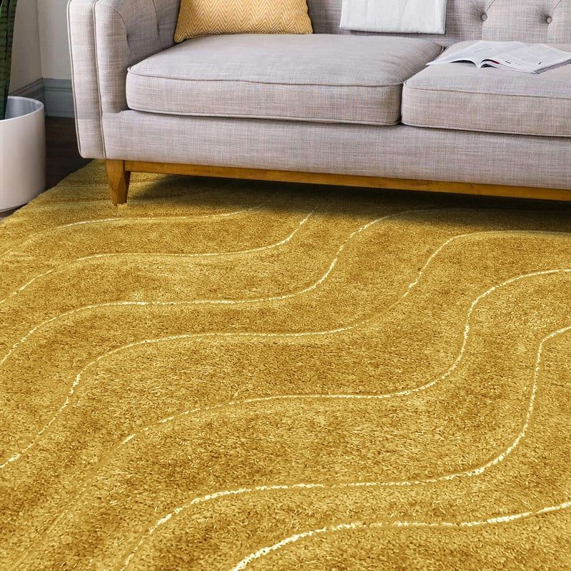 Lewis's Home Fresno Wave Rugs - Ochre Yellow