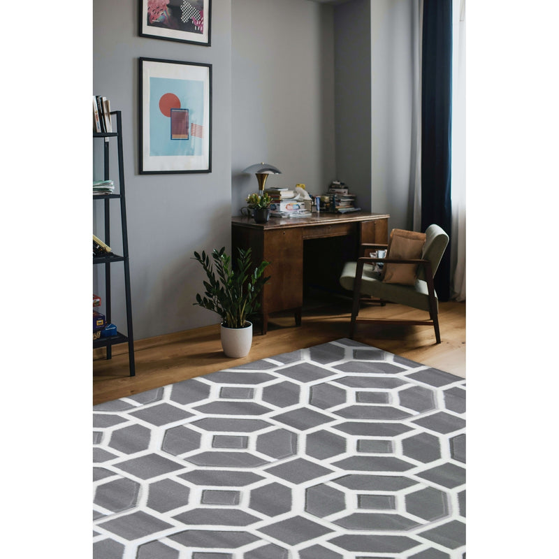 Lewis's Home Daytona Tile Geo Rugs - Grey
