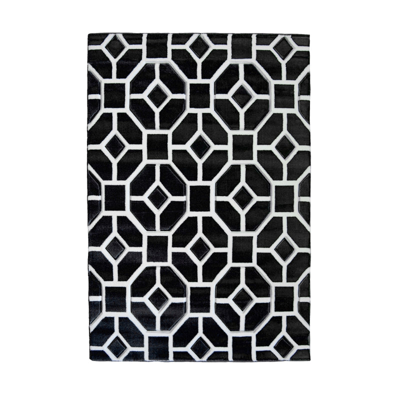 Lewis's Home Daytona Tile Geo Rugs - Black